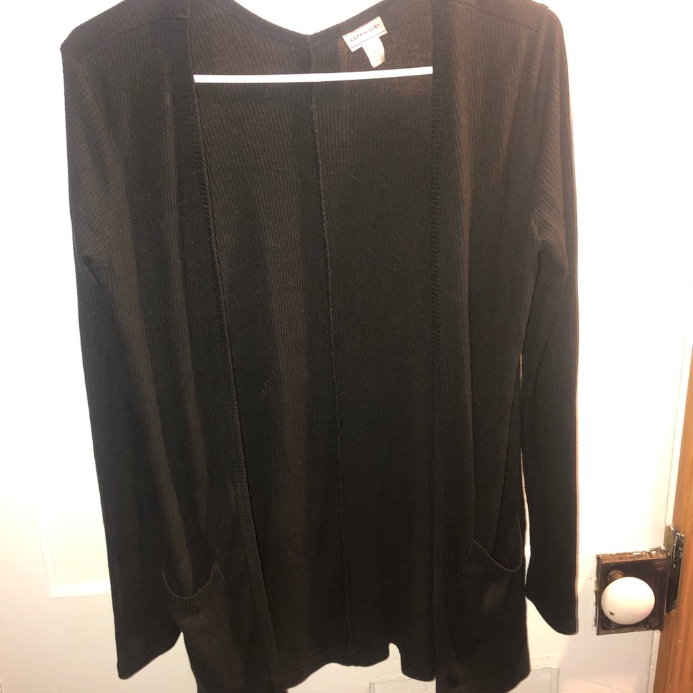 Black medium length cardigan